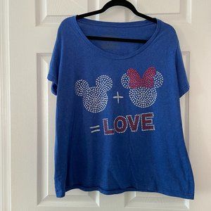 3/$20 Disney Mickey + Minnie= Love Shirt size 2XL